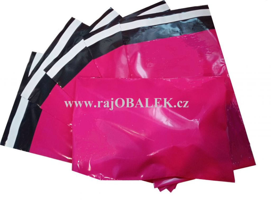 Růžové plastové obálky TMAVŠÍ 17x25cm