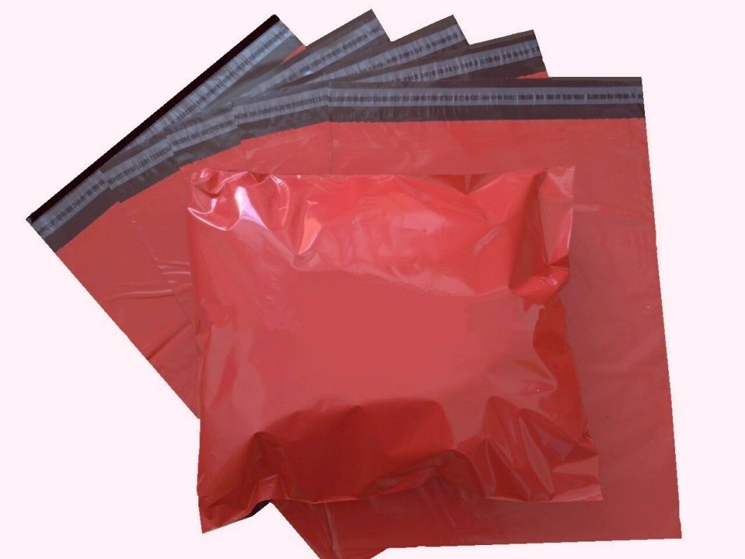 Červené plastové obálky 16x23cm(6x9)LDPE barevné plastové obálky