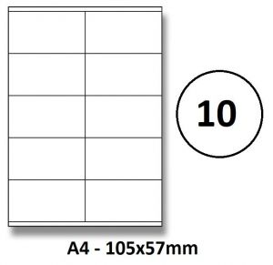 Etikety samolepící  A4 105 x 57mm - 10ks arch