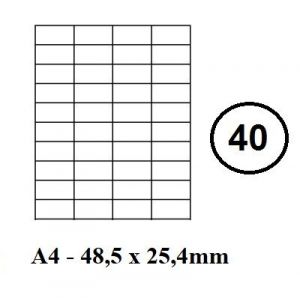 Etikety samolepící A4 - 48,5 x 25,4mm - 40ks arch