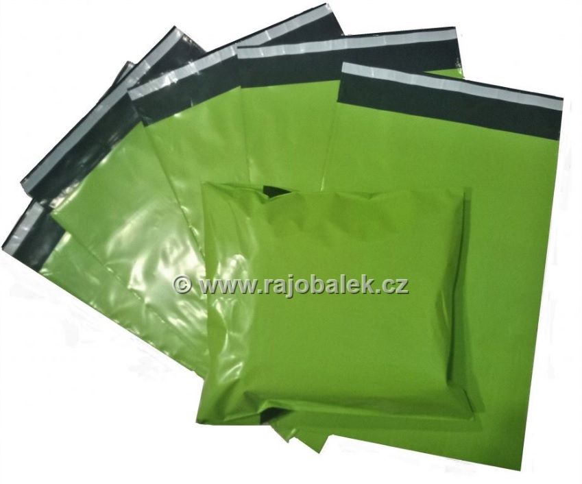 Zelené plastové obálky 30x40cm LDPE