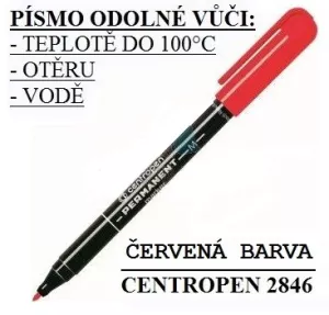 Popisovač Centropen 2846 M - červený fixa značkovač