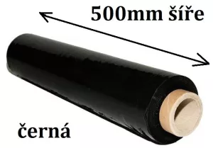 Ruční černá střečová/stretch fólie 1,9kg