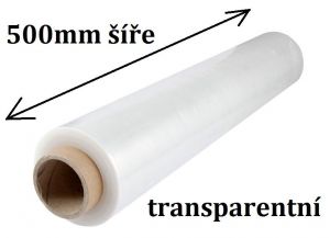 Ruční transparentní střečová/stretch fólie 1,9kg fixační