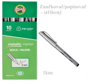 Značkovač/popisovač metalický stříbrný Koh-i-noor 3402