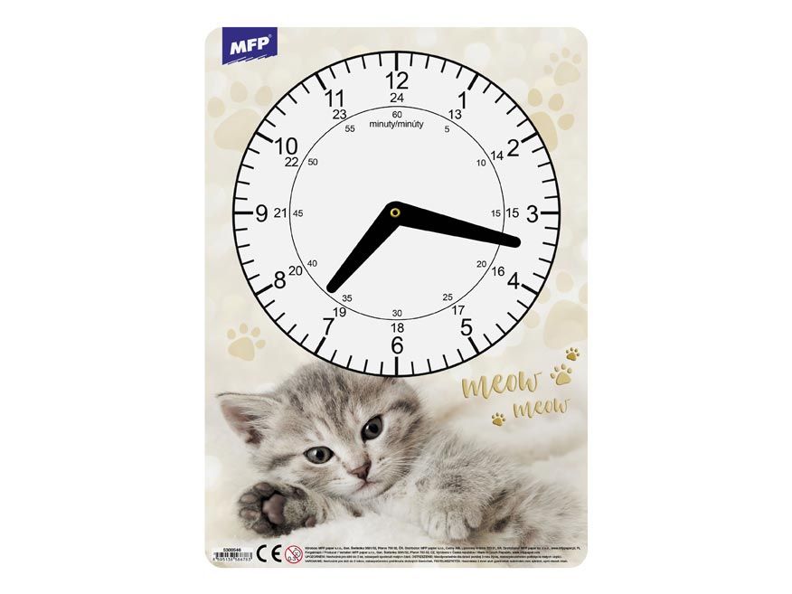 Dětské hodiny s obrázkem kočky pevné MFP