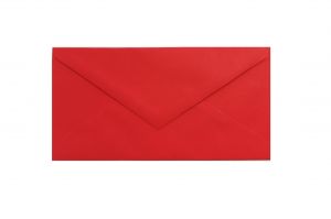 Dopisní papírová obálka DL červená