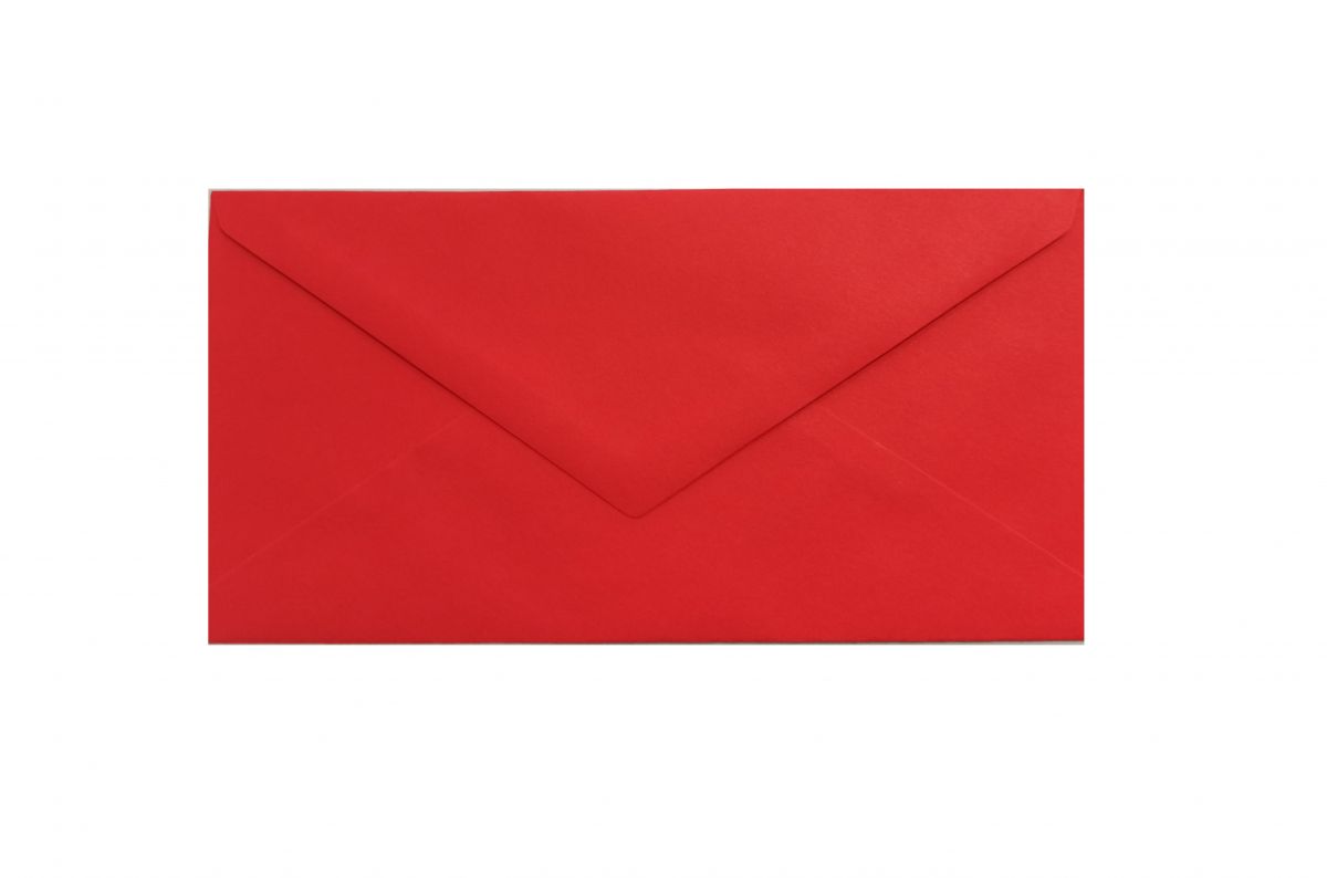 Dopisní papírová obálka DL červená MFP