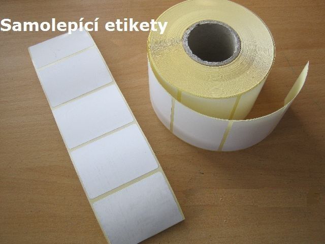 Samolepící etikety termo 60x39mm - 100kusů odmotáno z kotouče