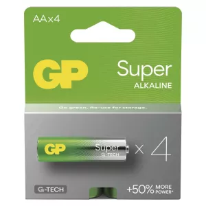 Alkalická baterie GP Super AA (LR6), 4 ks