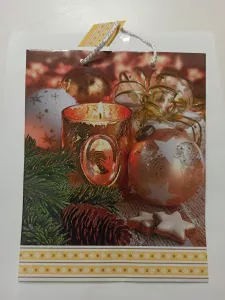 Dárková taška střední 260x320x138mm Vánoce 1