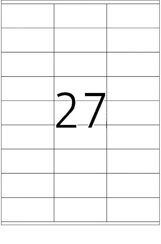 Etikety samolepící A4 - 70x31,5mm - 27ks arch