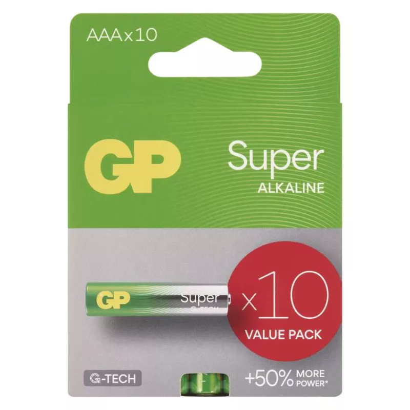 Alkalická baterie GP Super AAA (LR03), 10 ks